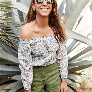 J crew X Liberty off the shoulder top